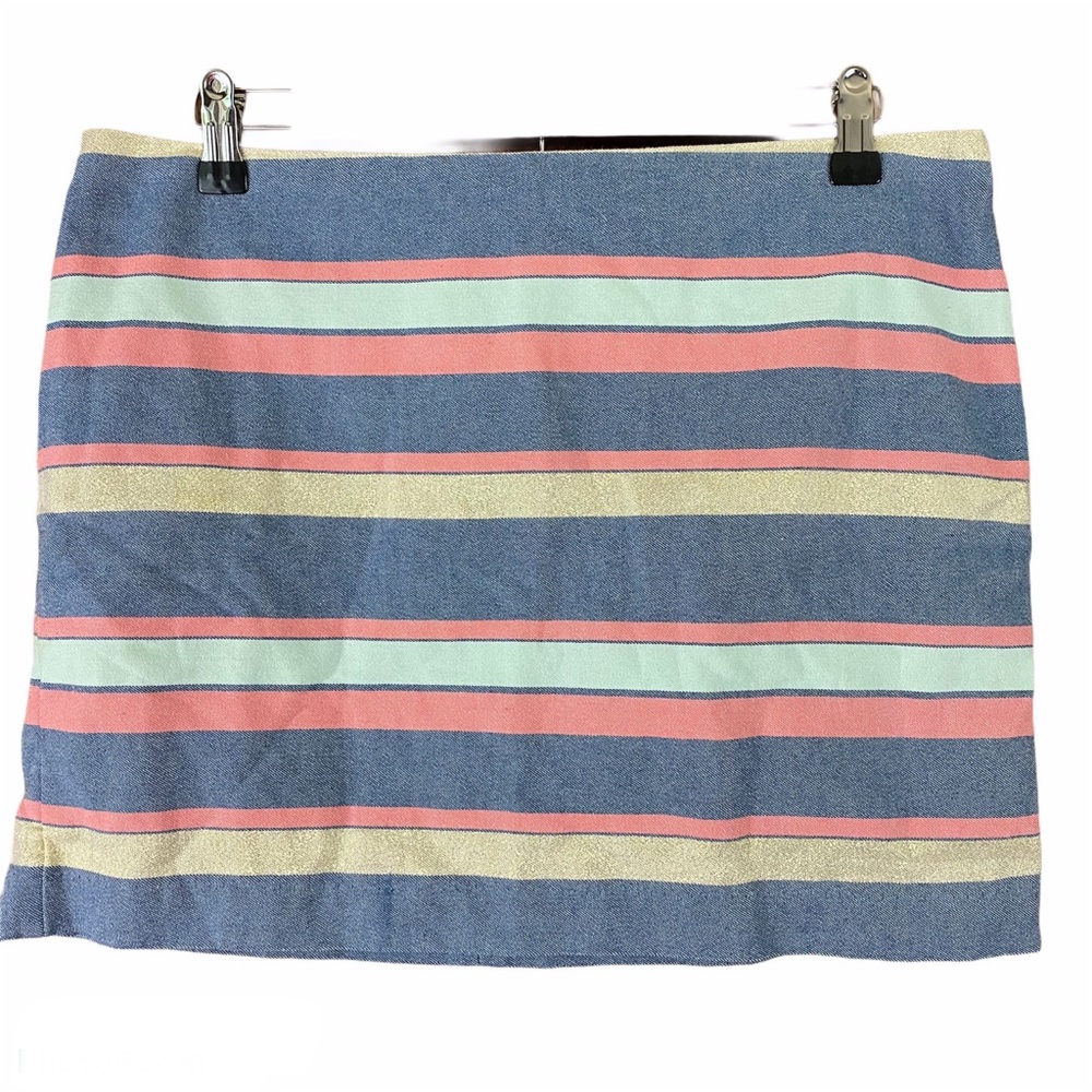 Gap Short Skirt with Blue, Pink, Yellow Stripes